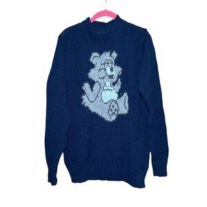 Howlin Bear Sweater 100% Pure Wool Made In Ireland Black Size Small RARE